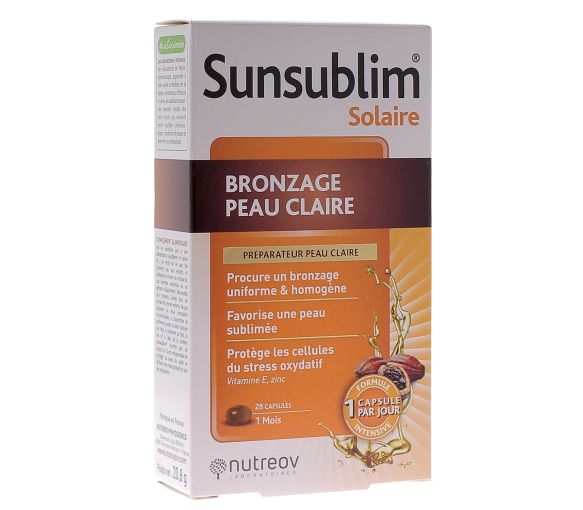 Sunsublim Bräunung helle Haut Nutreov - Packung mit 28 Kapseln - image 1