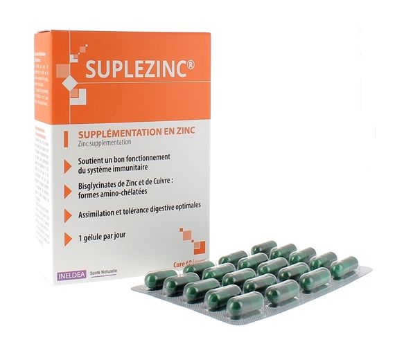 Suplezinc Ineldea - Packung mit 60 pflanzlichen Kapseln