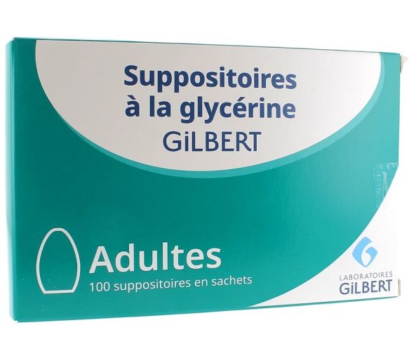 Glycerin Zäpfchen Erwachsene Gilbert - Packung mit 100 Zäpfchen