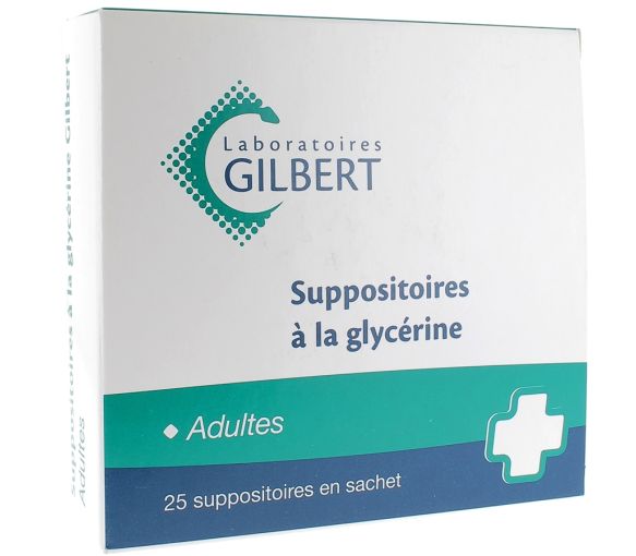 Glycerin Zäpfchen Erwachsene Gilbert - Packung mit 25 Zäpfchen