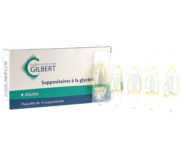 Glycerin-Zäpfchen für Erwachsene Gilbert - Packung mit 10 Zäpfchen