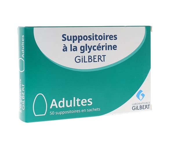 Glycerin-Zäpfchen Erwachsene Gilbert - Packung mit 50 Zäpfchen