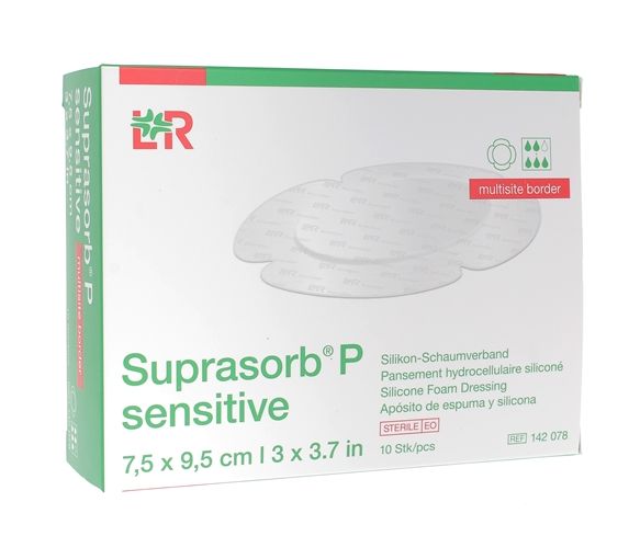 Suprasorb P Sensitive Multisite Rand 7,5 x 9,5 cm Lohmann & Rauscher - Schachtel mit 10 Einheiten