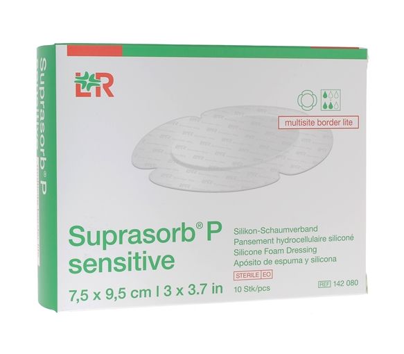 Suprasorb P Sensitive Multisite border lite 7,5 x 9,5 cm Lohmann & Rauscher - Schachtel mit 10 Einheiten