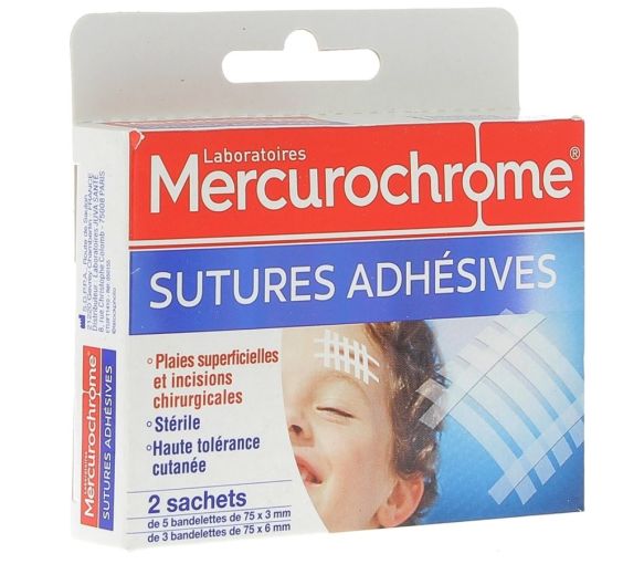 Klebende Nähte Mercurochrome - Packungen mit 2 Beuteln
