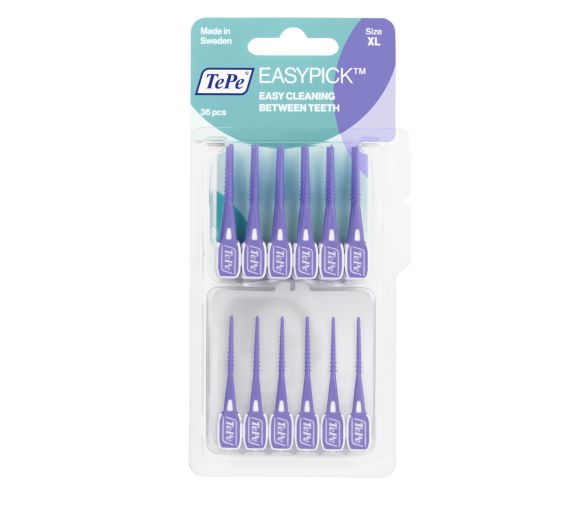 Einfache Pick Silikon Zahnstocher lila XL TePe - 36 Einheiten