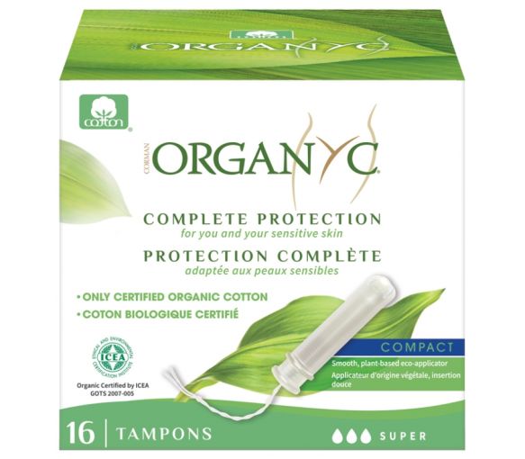 Vollständiger Schutz Organyc Super Tampons mit Applikator - Packung mit 16 Tampons - image 1