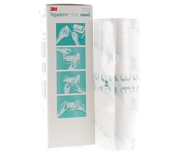 Tegaderm Roll Transparentes, selbstklebendes Folienband 3M - Rolle von 10 cm x 2 m