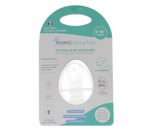 Physiologische, anpassbare Sauger 6-18 Monate Mimipioupiou - ein Sauger