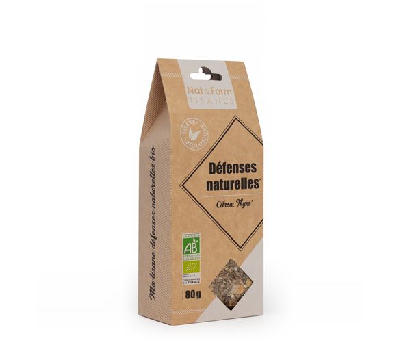 Tee zur Unterstützung der natürlichen Abwehrkräfte Zitrone, Thymian Bio Nat & Form - Beutel mit 80 g