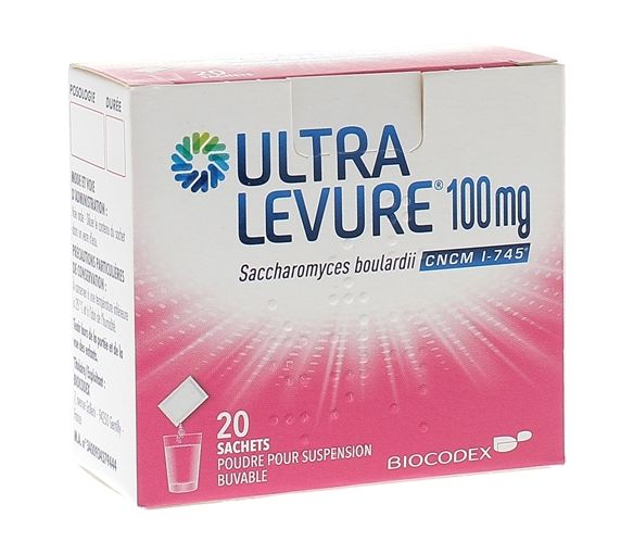 Ultra-levure 100 mg Pulver zur Herstellung einer Suspension zum Einnehmen - Packung mit 20 Beuteln