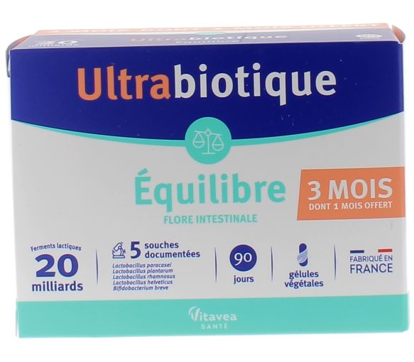 Ultrabiotische Balance Nutrisanté - Packung mit 60 pflanzlichen Kapseln + 30 Kapseln geschenkt