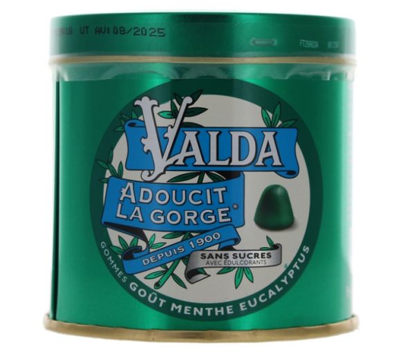 Valda Gummis Minze und Eukalyptus ohne Zucker - Dose mit 140 g