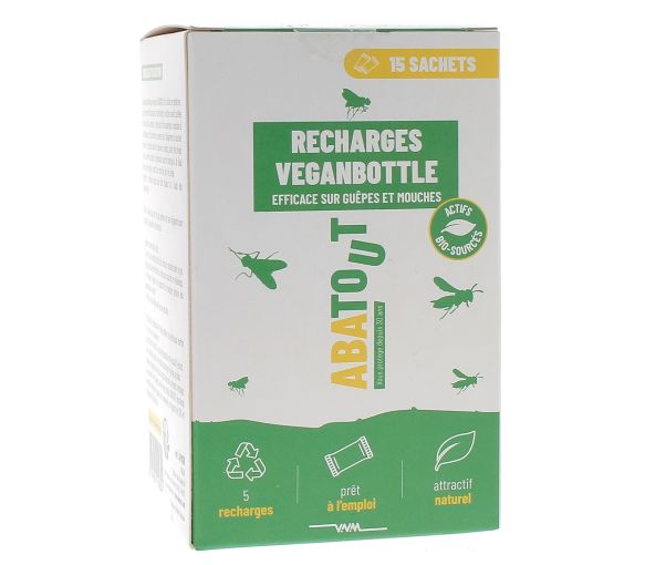 Veganbottle Nachfüllungen für fliegende Wespen und Fliegen Abatout - Packung mit 5 Nachfüllungen - image 1
