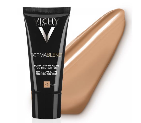 Dermablend flüssige Korrektur-Foundation 16h SPF 35 Farbton 45 Gold Vichy - Tube mit 30 ml - image 1