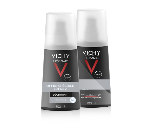 24h ultra frisches Deodorant Vichy für Männer - 2er Pack mit 100 ml Sprays - image 1