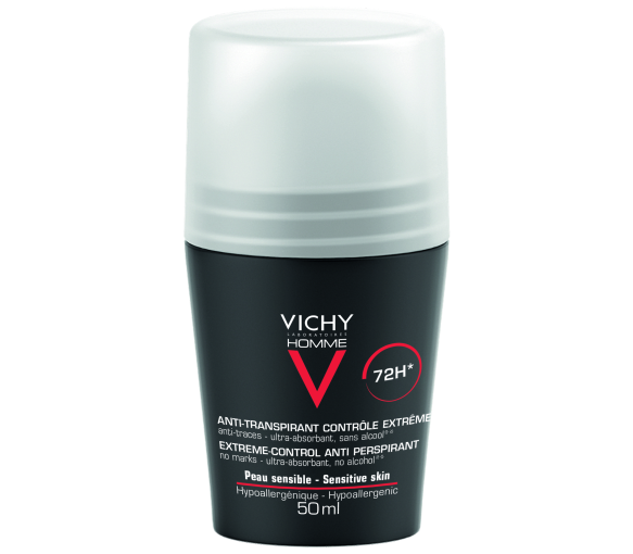 Antitranspirant-Deodorant 72h empfindliche Haut Vichy Herren - Roll-On-Flasche 50 ml - image 1
