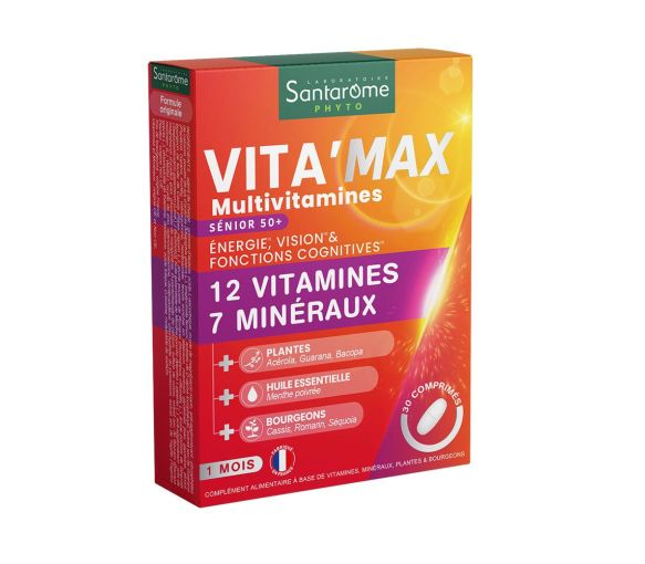 Vita'max Multivitamine Senior 50+ Santarome - Packung mit 30 Tabletten