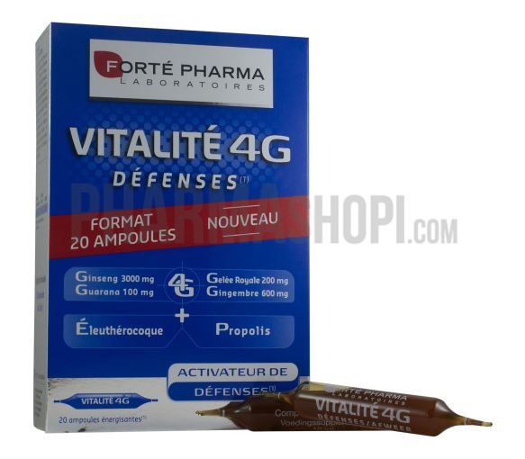Vitalität 4G Abwehr Forte Pharma - Packung mit 20 Ampullen à 4 g
