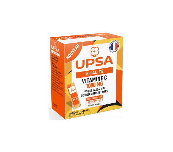 Vitalität Vitamin C 1000 mg UPSA - Packung mit 10 Beuteln