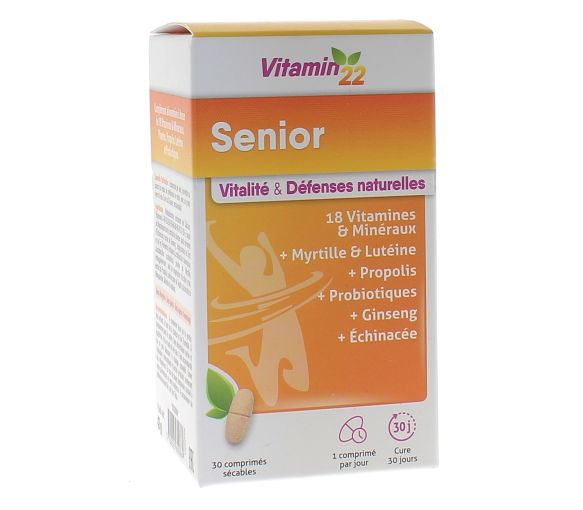 Vitamin 22 Senior Ineldea - Packung mit 30 teilbaren Tabletten - image 1