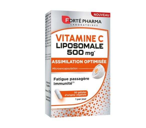 Liposomales Vitamin C 500mg Forté Pharma - Packung mit 30 pflanzlichen Kapseln - image 1