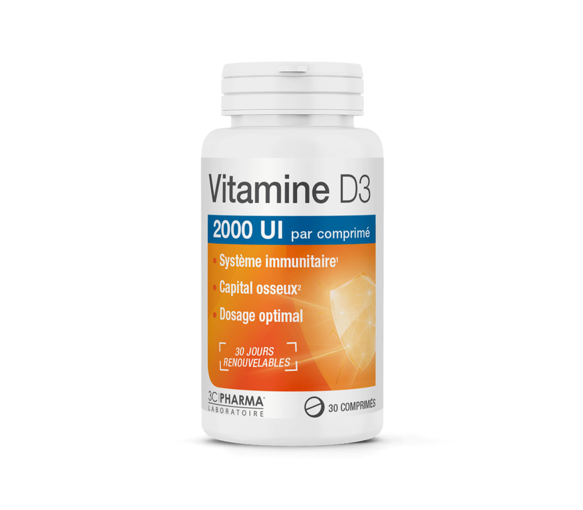 Vitamin D3 2000UI 3C Pharma - Dose von 30 Tabletten