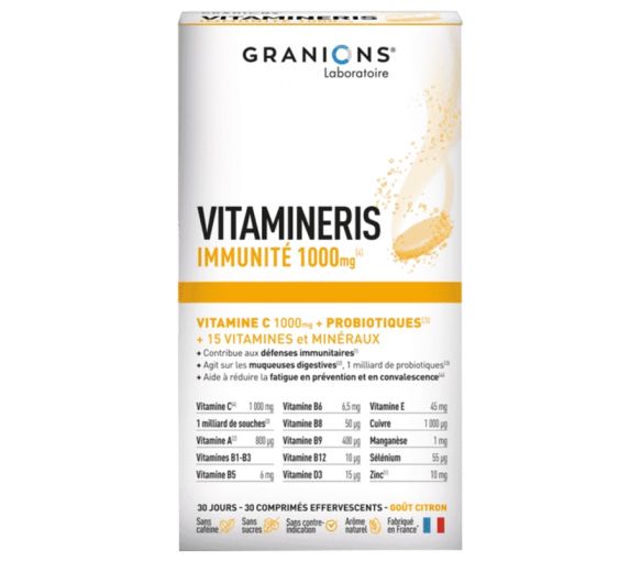 Vitamineris Immunität 1000 mg Granions - Packung mit 30 Brausetabletten