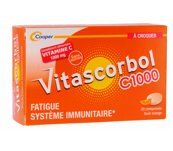 Vitascorbol C1000 Vitamin C Cooper - Packung mit 20 Kaudabletten - image 1