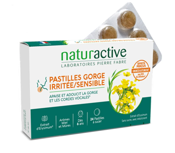 Pastillen für gereizten und empfindlichen Hals Naturactive - Packung mit 24 Pastillen - image 1