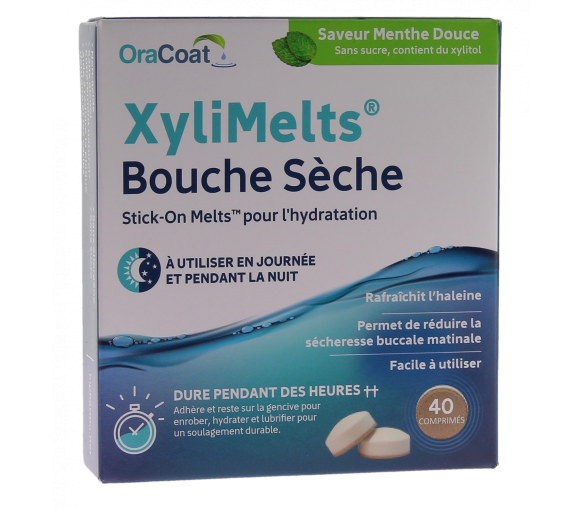 XyliMelts Hafttabletten gegen trockenen Mund mit süßem Minzgeschmack - Packung mit 40 Tabletten - image 1