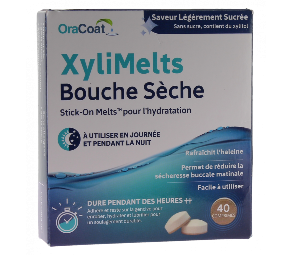 XyliMelts Hafttabletten gegen trockenen Mund mit leicht süßlichem Geschmack - Packung mit 40 Tabletten - image 1
