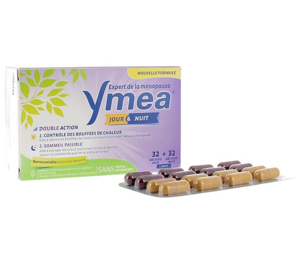 Yméa Menopause Tag & Nacht Omega Pharma - Packung mit 64 Kapseln
