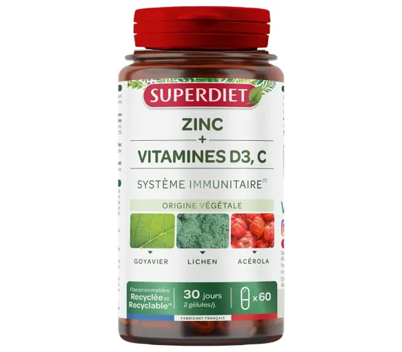 Zink + Vitamine D3 und C Superdiet - Dose mit 60 Tabletten - image 1