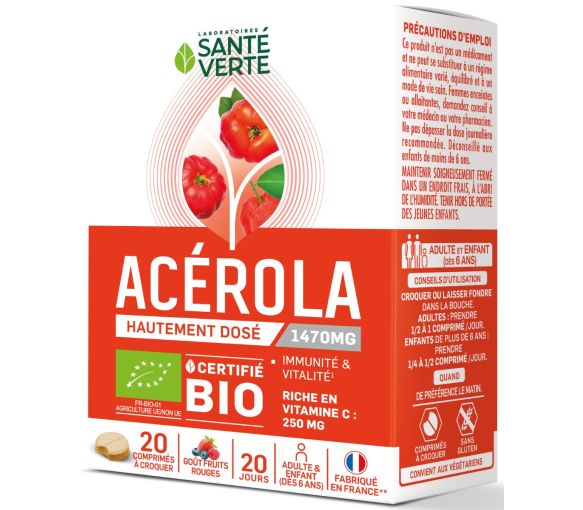 Toniphyt Acerola Gesundheit Grün - Packung mit 20 Tabletten - image 1