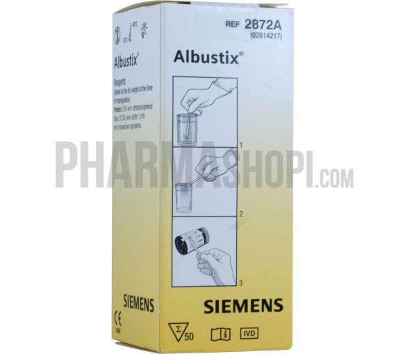Albustix Reagenzstreifen zur Urinanalyse - Packung mit 50 Streifen