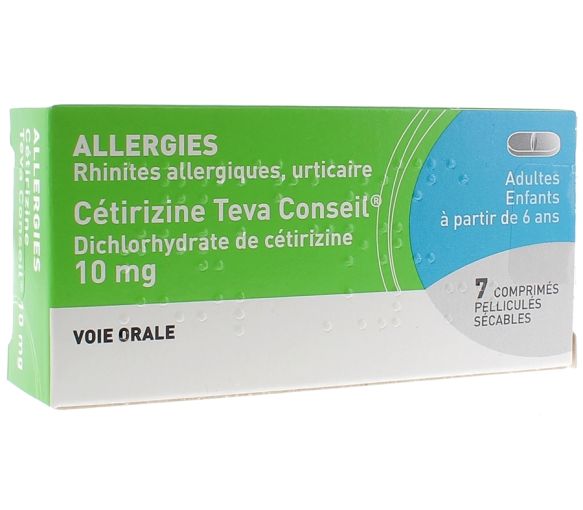 Cétirizine Teva Beratung 10mg - 7 filmbeschichtete, teilbare Tabletten
