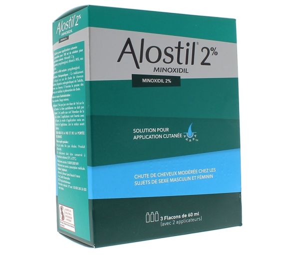 Alostil 2% Lösung zur Anwendung auf der Haut - Packung mit 3 Flaschen à 60 ml