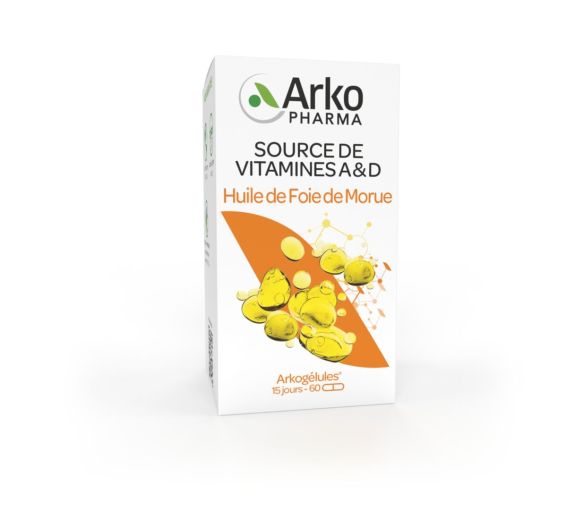 Arkogélules Lebertran Arkopharma - Packung mit 60 Kapseln - image 1