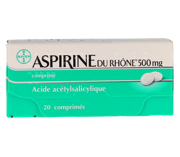 Aspirin des Rhône 500mg Tabletten - Packung mit 20 Tabletten - image 1