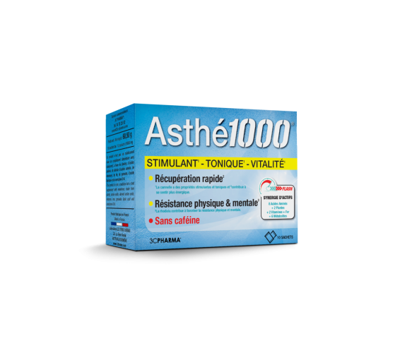 Asthé 1000 körperliche und geistige Erschöpfung 3C Pharma - Packung mit 10 Beuteln