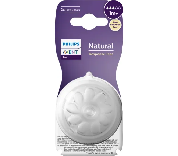 Natural Response Sauger natural 2 Löcher langsamer Fluss 1 Monat + Avent - 2 Sauger