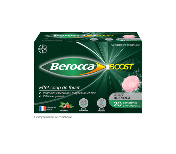 Berocca Boost Vitamine, Koffein und Guarana - Packung mit 20 Brausetabletten