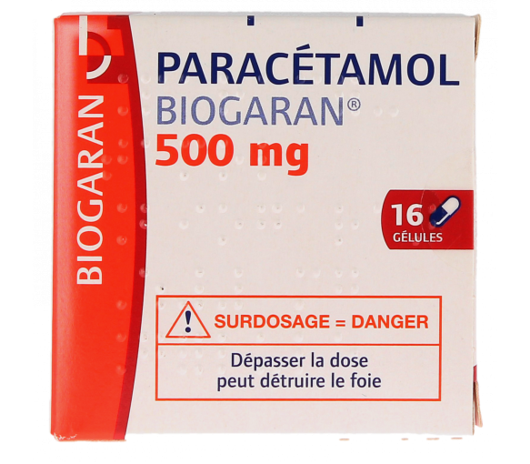 Paracetamol Biogaran 500mg - Packung mit 16 Kapseln - image 1