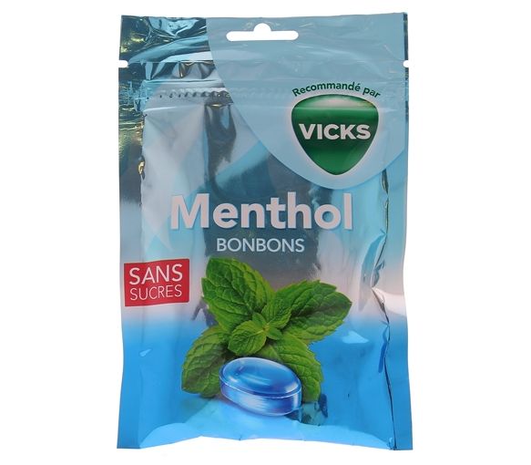 Zuckerfreie Mentholbonbons Vicks - 72g Beutel