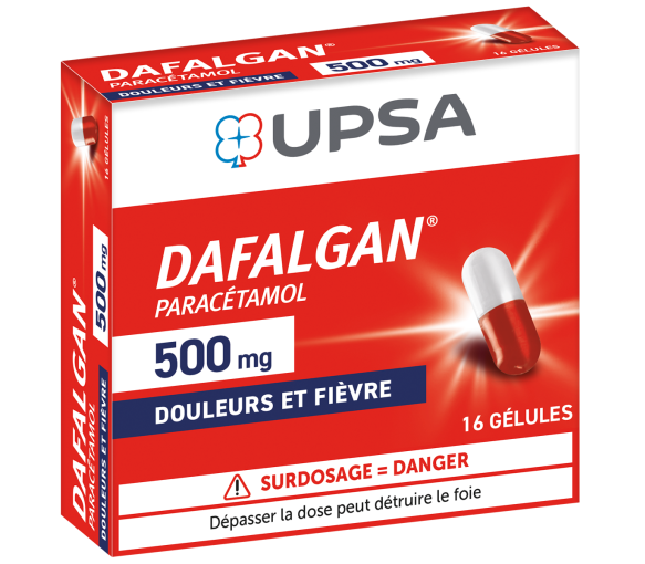 Dafalgan 500mg Kapseln - Packung mit 16 Kapseln