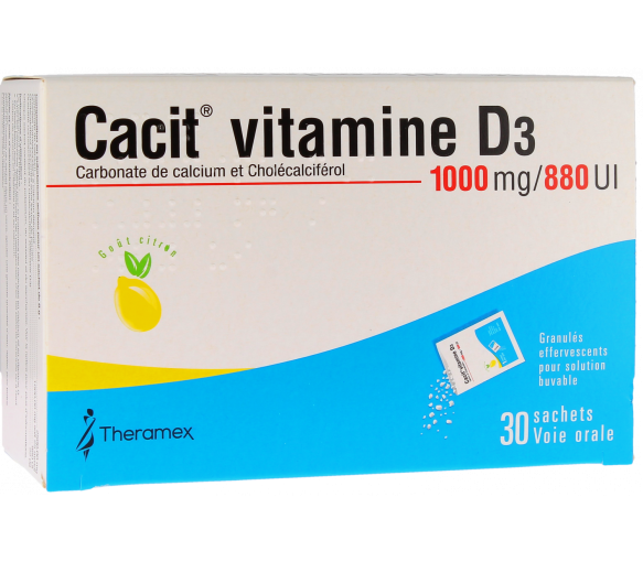 Cacit Vitamin D3 1000mg/880IE Brausetabletten zur Herstellung einer trinkbaren Lösung in Beuteln - Packung mit 30 Beuteln - image 1