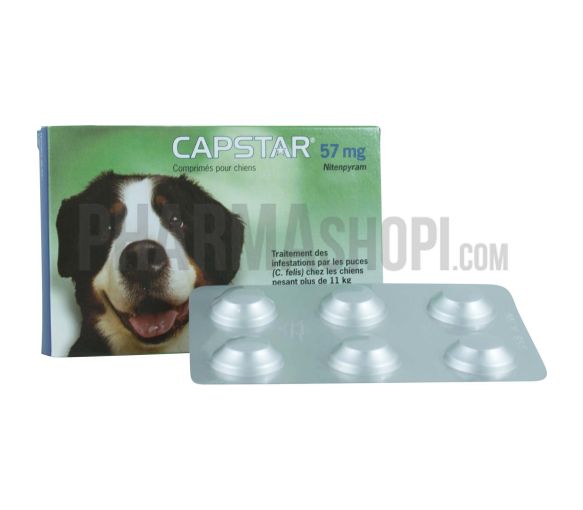 Capstar 57 mg Tabletten für Hunde - Packung mit 6 Tabletten