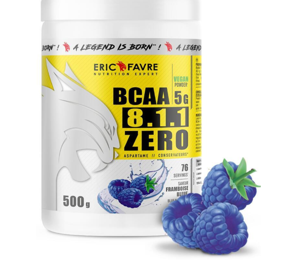 BCAA 8.1.1 Zero Himbeere Blau Eric Favre - 500g Dose