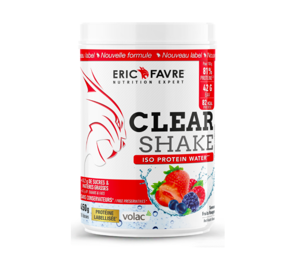 Clear Shake Iso-Protein-Wasser mit rotem Fruchtgeschmack Eric Favre - 500g Dose